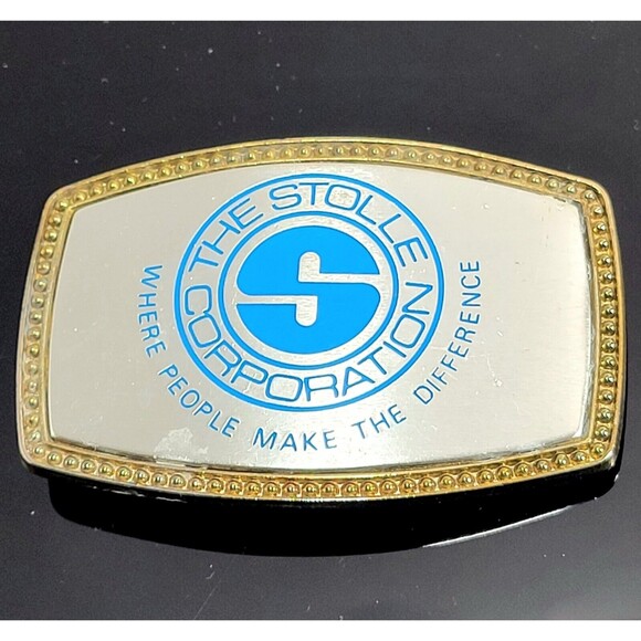 VTG The Stolle Corporation Belt Buckle 3.15" wide Alumaline 4108 BB-317 USA VGC! - Picture 6 of 6